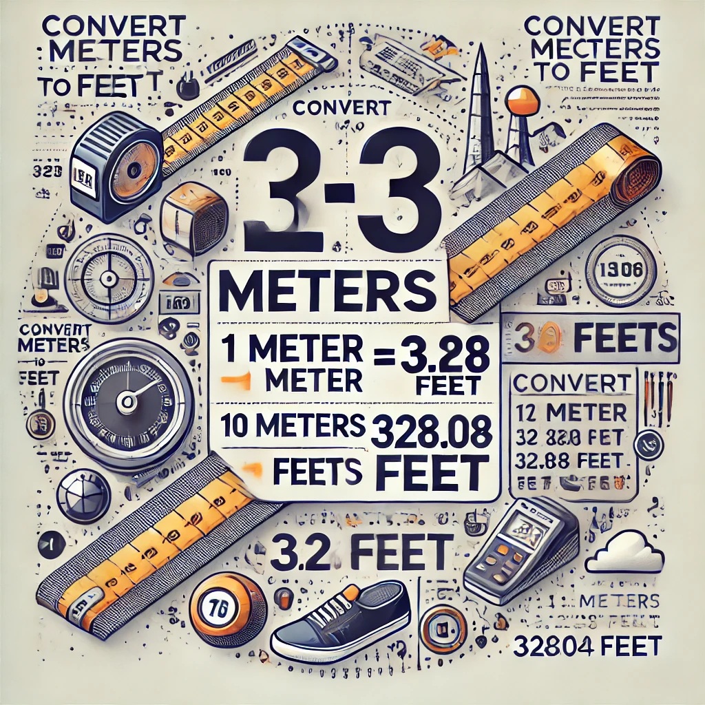 convert meters to feet